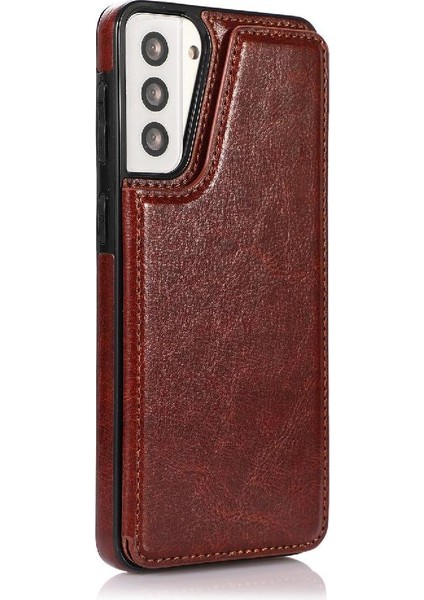 Samsung Galaxy S21 Artı Çift Manyetik Toka Kart Yuvaları Için Cüzdan Kılıf (Yurt Dışından) modelleri