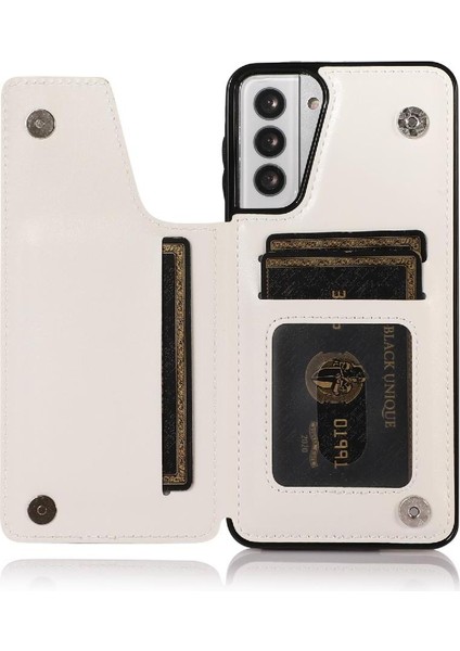 Samsung Galaxy S21 Artı Çift Manyetik Toka Kart Yuvaları Için Cüzdan Kılıf (Yurt Dışından) modelleri