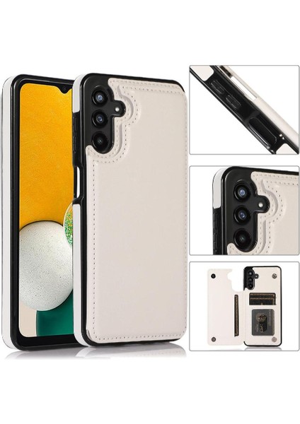 Kart Pu ile Samsung Galaxy A13 5g Çift Manyetik Toka Için Cüzdan Kılıf (Yurt Dışından)