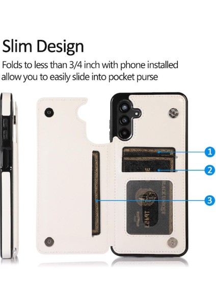Kart Pu ile Samsung Galaxy A13 5g Çift Manyetik Toka Için Cüzdan Kılıf (Yurt Dışından) indirimleri