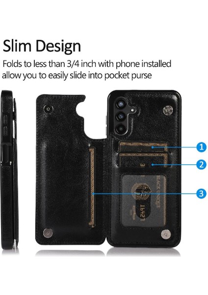 Kart Pu ile Samsung Galaxy A13 5g Çift Manyetik Toka Için Cüzdan Kılıf (Yurt Dışından) fiyatları