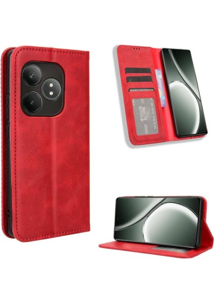 Realme Gt Neo 6 Manyetik Kapatma Cüzdan Pu Deri Için Kılıf (Yurt Dışından)