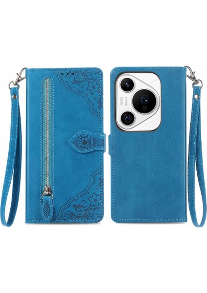 Huawei Pura 70 Pro Için Flip Case Artı Flip Fermuar Tarzı Cüzdan Çok Renkli (Yurt Dışından)