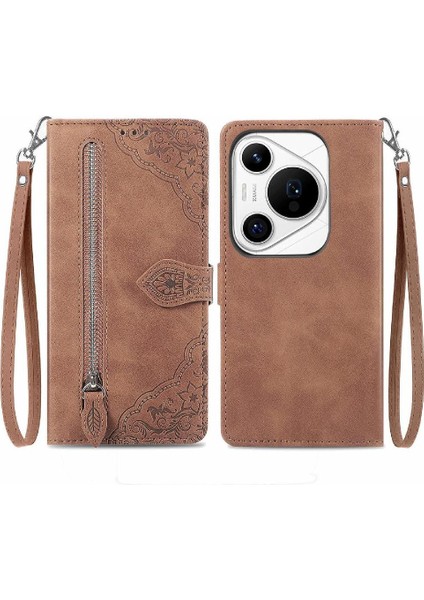 Huawei Pura 70 Pro Için Flip Case Artı Flip Fermuar Tarzı Cüzdan Çok Renkli (Yurt Dışından)