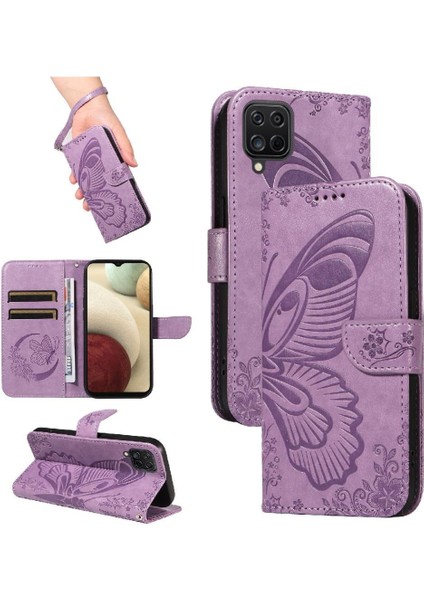 Samsung Galaxy A12 5g Için Flip Case Kredi Kartı ile Ayrılabilir El Kayışı (Yurt Dışından)