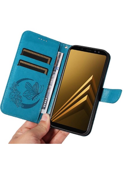 Samsung Galaxy A8 2018 Için Flip Case Kredi ile Ayrılabilir El Kayışı (Yurt Dışından)