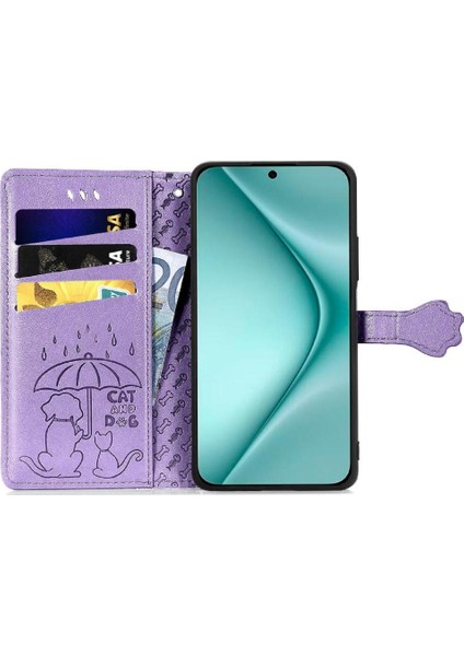 Huawei Pura 70 Pro Için Flip Case Kısa Kayış Karikatür Hayvanlar Darbeye (Yurt Dışından) modelleri