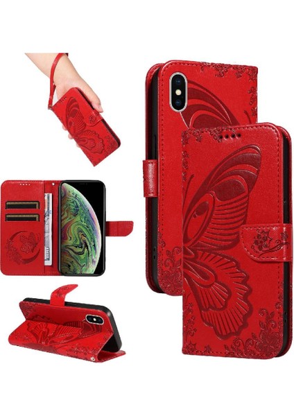 Kredi Kartı Yuvası ile IPhone Xs Max Için Flip Case Ayrılabilir El Kayışı (Yurt Dışından)