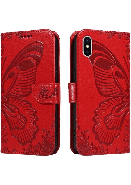 Kredi Kartı Yuvası ile IPhone Xs Max Için Flip Case Ayrılabilir El Kayışı (Yurt Dışından)