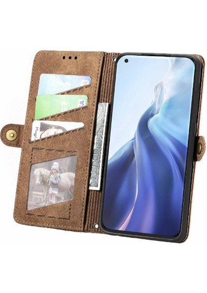 Colorful Shop Xiaomi 11 Için Flip Case Cüzdan Kılıf Darbeye Basit Iş (Yurt Dışından)