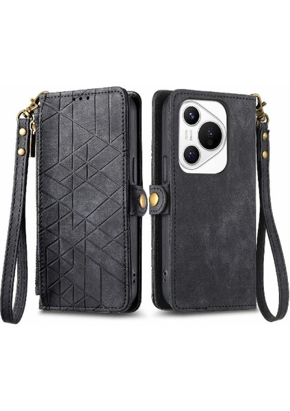 Huawei Pura 70 Için Flip Case Deri Kılıf Kapak Basit Iş (Yurt Dışından)