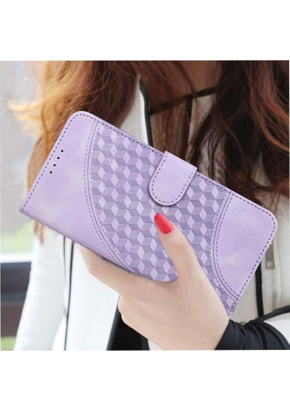 Xiaomi Redmi 13 Için Flip Case Geometrik Desen Darbeye Deri Kılıf Pu (Yurt Dışından)