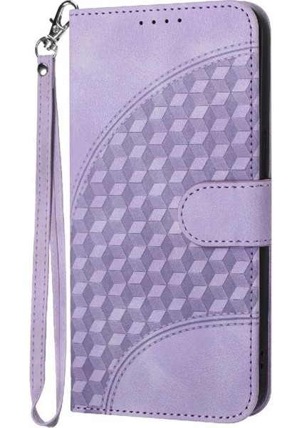 Xiaomi Redmi 13 Için Flip Case Geometrik Desen Darbeye Deri Kılıf Pu (Yurt Dışından)
