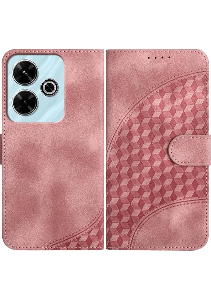Xiaomi Redmi 13 Için Flip Case Geometrik Desen Darbeye Deri Kılıf Pu (Yurt Dışından)
