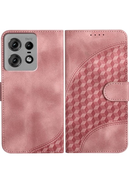 Motorola Kenar 50 Pro Için Flip Case Geometrik Desen Pu Deri Kapak Çevirin (Yurt Dışından)