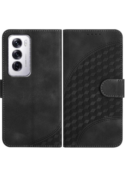 Oppo Flip 12 5g Geometrik Desen Flip Iş Pu Deri Için Flip Case (Yurt Dışından)