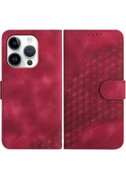 IPhone 16 Için Flip Case Pro Max Flip Iş Geometrik Desen Manyetik (Yurt Dışından)