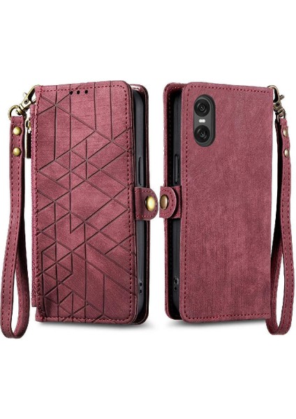 Sony Xperia 10 Vı Cüzdan Için Flip Case Basit Iş Darbeye Deri (Yurt Dışından)