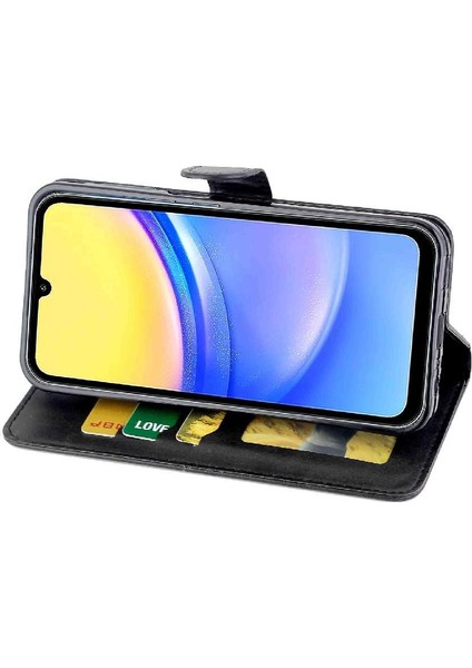 Samsung Galaxy A15 Için Filp Durumda 4g/5g Kickstand Pu Deri Manyetik Tam (Yurt Dışından)
