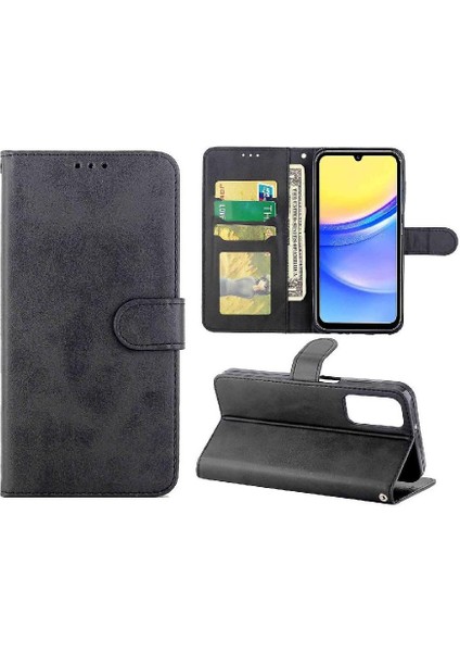 Samsung Galaxy A15 Için Filp Durumda 4g/5g Kickstand Pu Deri Manyetik Tam (Yurt Dışından)