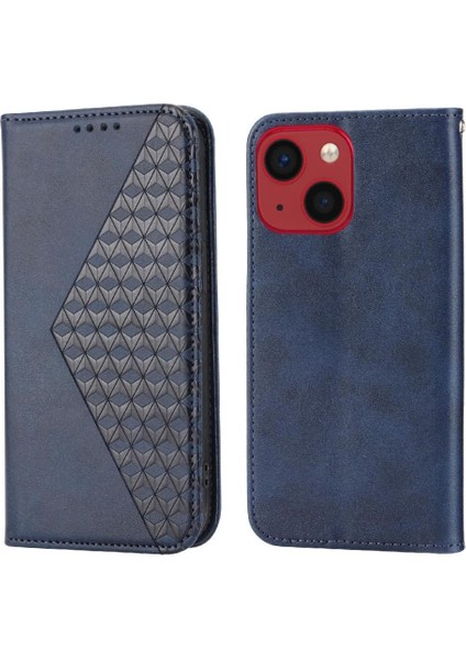 IPhone 14 Için Flip Case Pro Eşkenar Dörtgen Şekli Standı Günlük Kullanım Cüzdan El Kayışı (Yurt Dışından)
