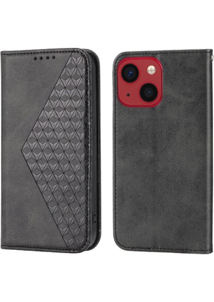 IPhone 13 Için Flip Case Pro Max Eşkenar Dörtgen Şekli Günlük Kullanım Cüzdan El Kayışı (Yurt Dışından)