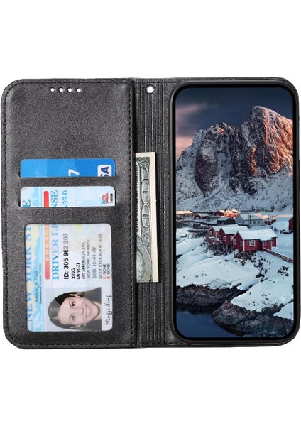 IPhone 13 Için Flip Case Pro Max Eşkenar Dörtgen Şekli Günlük Kullanım Cüzdan El Kayışı (Yurt Dışından)