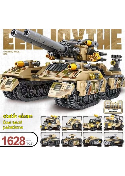 Çocuk Tankı Mecha Yapı Taşları Erkek Oyuncakları Bulmaca Montajı Çocuklara Hediyeler (Yurt Dışından)