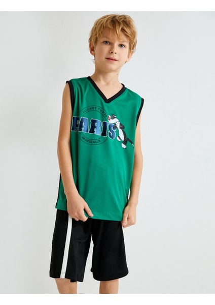 Lisanslı Atlet Sylvester Baskılı V Yaka Kolsuz fiyatları