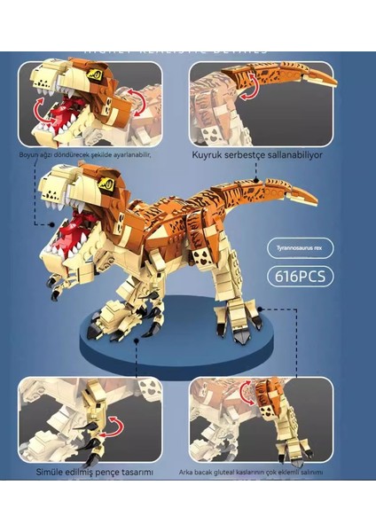 Velociraptor Küçük Parçacık Yapı Taşı Dönüştürme Robotu Dinozor Müzesi Modeli Yapı Taşı Montaj Oyuncak (Yurt Dışından)