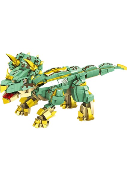 Triceratops Küçük Tuğla Yapı Taşı Dönüştürme Robotu Dinozor Müzesi Modeli Yapı Taşı Montaj Oyuncak (Yurt Dışından)