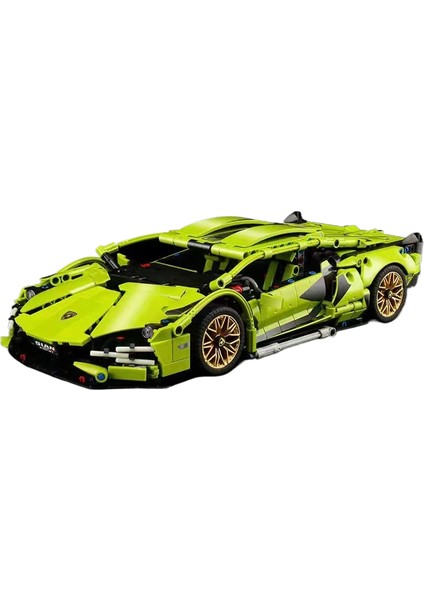 Lambo Green Bull Gini Montajlı Yapı Taşı Araba Spor Araba Yarışı Oyuncak Erkekler Için Hediye (Yurt Dışından)