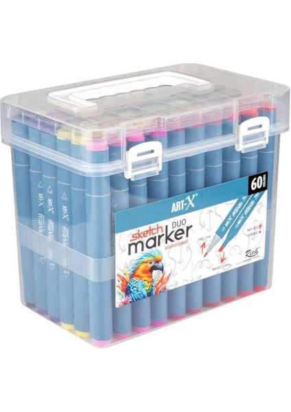 Art x Sketch Marker Duo Çift Uçlu Marker Kalem 60 Renk Set 18050