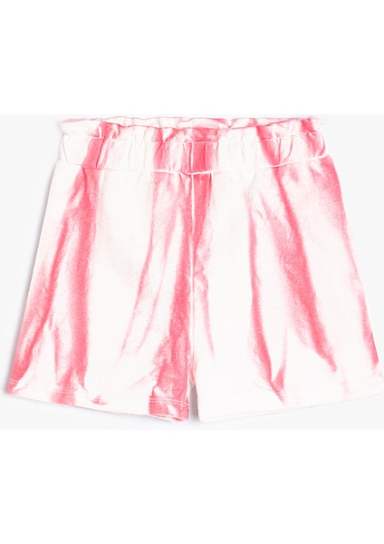 Şort Beli Lastikli Batik Desenli Pamuklu