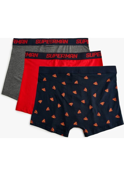 Superman 3'lü Boxer Seti Lisanslı Çok Renkli Pamuklu