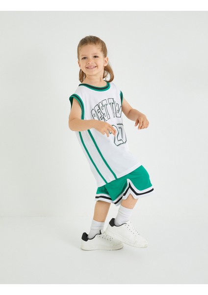 Oversize Spor Atlet Bisiklet Yaka Kolsuz