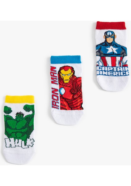 3'lü Lisanslı Marvel Baskılı Çorap Seti