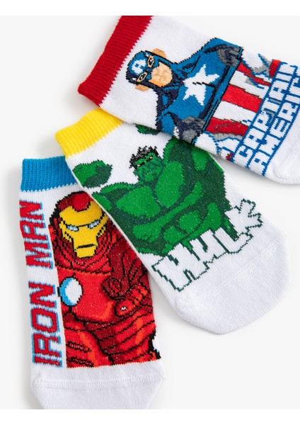 3'lü Lisanslı Marvel Baskılı Çorap Seti