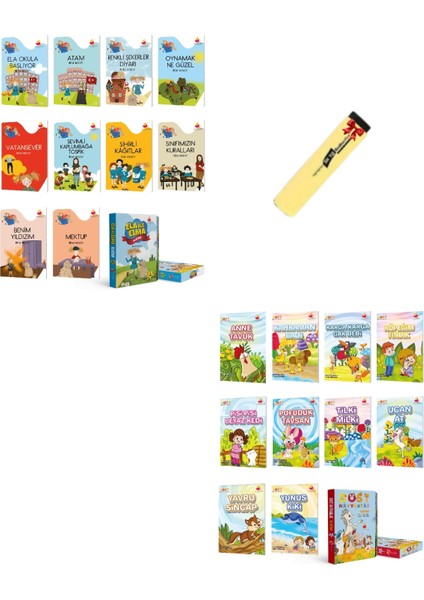 Ela Okula Başlıyor - Atam - Mektup - Uçan At - Tilki Milki 20'li Set - Fosforlu Kalem