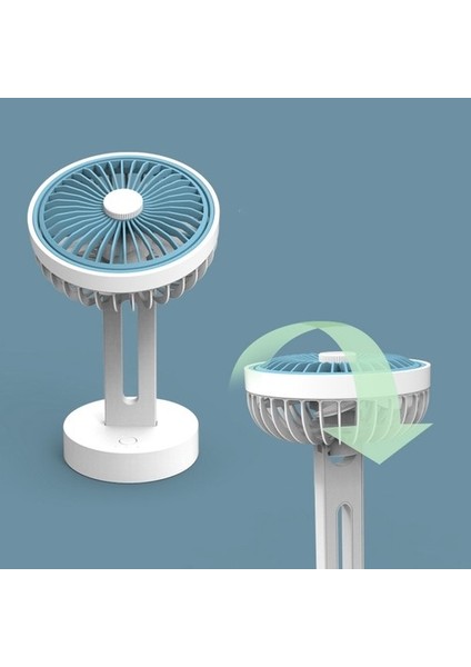 Yeni Açık Taşınabilir El USB Şarj Küçük Fan Mini Sessiz Masaüstü Küçük Fan 180 Derece Dönen Fan Mavi (Yurt Dışından)