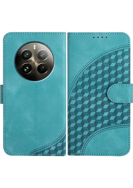Realme 12 Artı Pu Deri Kapak Çevirin Manyetik Kart Tutucu (Yurt Dışından)