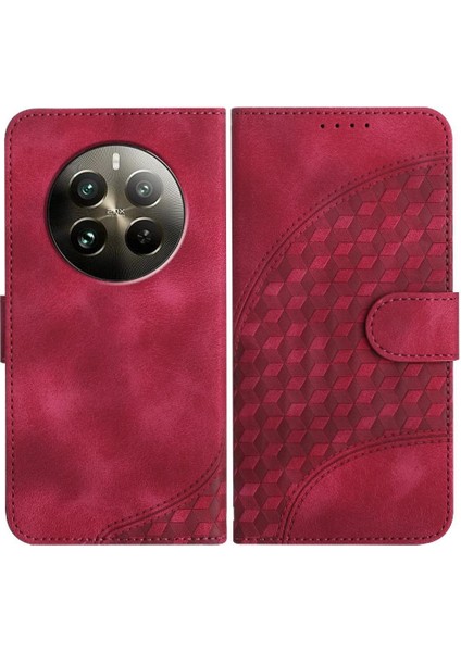 Realme 12 Artı Pu Deri Kapak Çevirin Manyetik Kart Tutucu (Yurt Dışından)