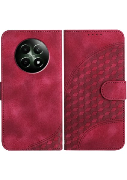 Realme 12 5g Flip Iş Pu Deri Flip Kapak Için Flip Case Geometrik (Yurt Dışından)