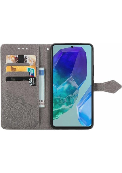 Samsung Galaxy M55 Flip Kapak Için Flip Case Darbeye Deri Kılıf (Yurt Dışından)