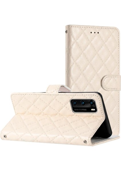Huawei P40 Için Flip Case Pu Deri Cüzdan Tpu Darbeye Kickstand Kart (Yurt Dışından)