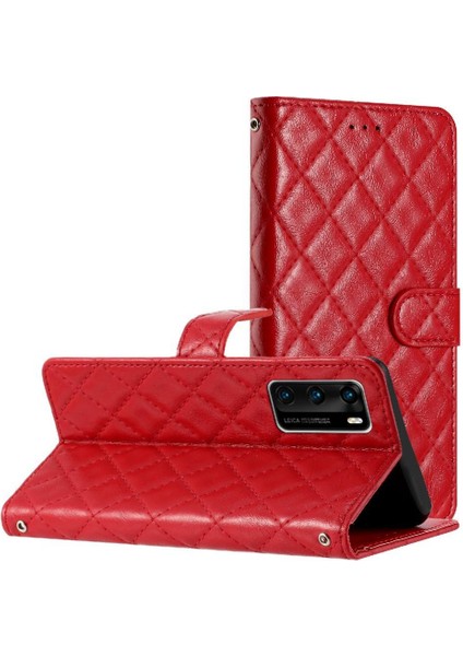 Huawei P40 Için Flip Case Pu Deri Cüzdan Tpu Darbeye Kickstand Kart (Yurt Dışından)