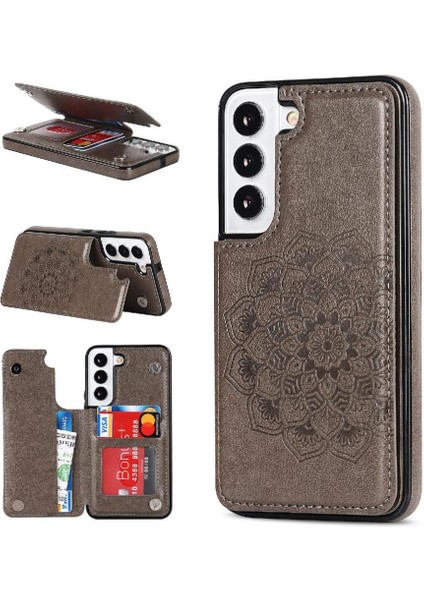Samsung Galaxy S22 Flip Darbeye Çift Için Kart Tutucu Kılıf ile Cüzdan (Yurt Dışından)
