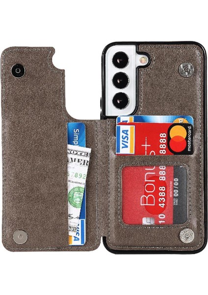 Samsung Galaxy S22 Flip Darbeye Çift Için Kart Tutucu Kılıf ile Cüzdan (Yurt Dışından)