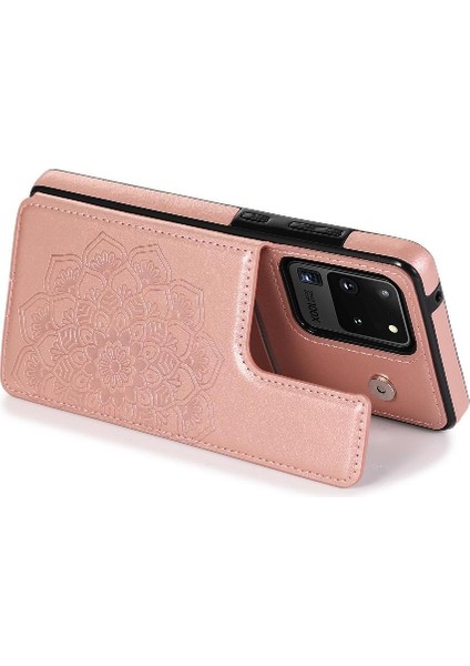 Samsung Galaxy S21 Ultra Kabartmalı Mandala Için Kart Tutucu Kılıf ile Cüzdan (Yurt Dışından) indirimleri