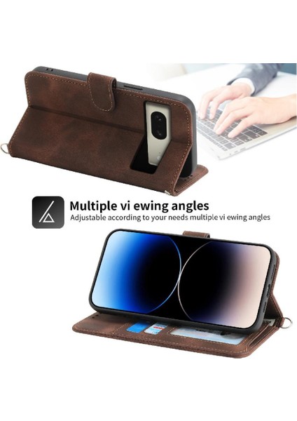 Google Pixel 8 Çoklu Kredi Kartı Yuvaları Bileklik Için Flip Case (Yurt Dışından)
